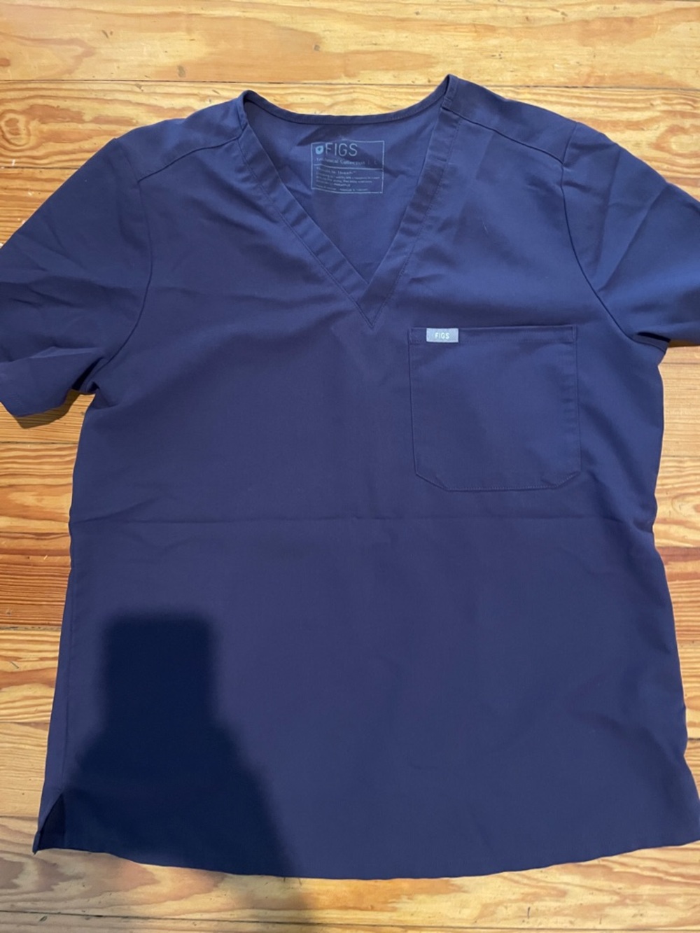 Figs Women's Navy V-Neck Short Sleeve Scrub Top
